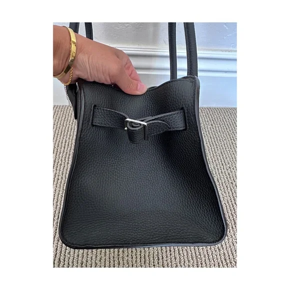 THE ROW  Grained Calfskin Soft Margaux 10 Bag in Black - Picture 6 of 8